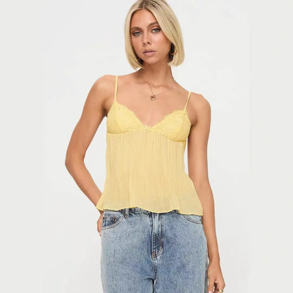 Fashion Lace Bow Sleeveless Sling