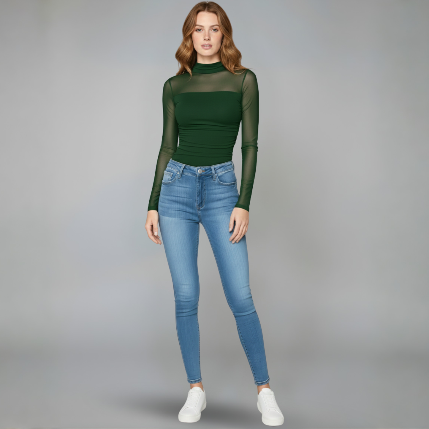 Ruvani™ - Sheer Mesh Long Sleeve Top