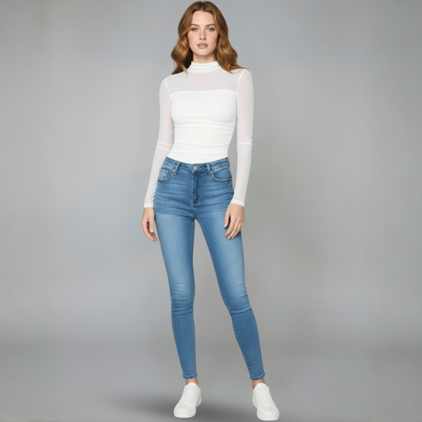 Ruvani™ - Sheer Mesh Long Sleeve Top